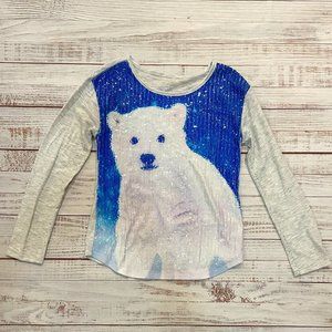 Sequin Shine Polar Bear Long Sleeve Top